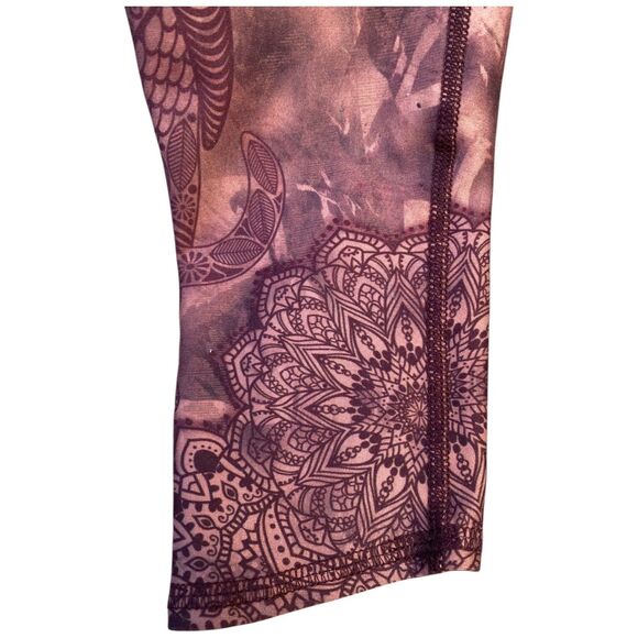 Evolution And Creation Elephant Mandala Floral Whimsical Purple Leggings Size M - Picture 5 of 10